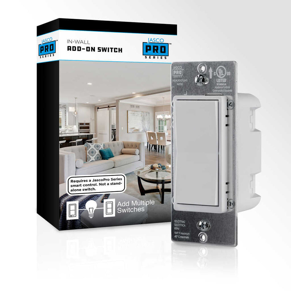 Enbrighten Add-On Switch, White and Light Almond Paddles, Chassis 2.0 of 45710 | 59378