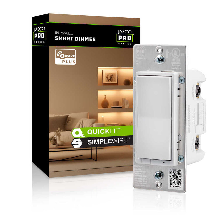 Enbrighten Z-Wave Plus In-Wall Smart Dimmer, White and Light Almond Paddles, 700S | 59383