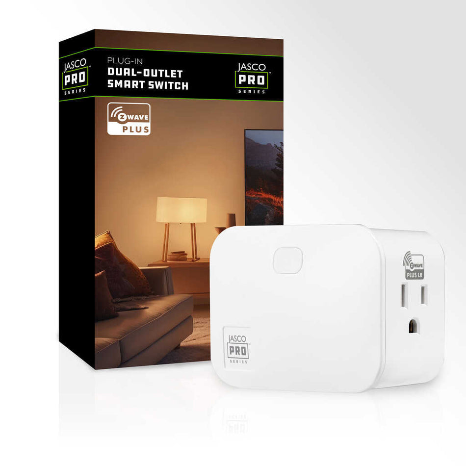 Enbrighten Z-Wave Plus Plug-in Smart Switch, Dual Plug, Passthrough, 800S | 76724