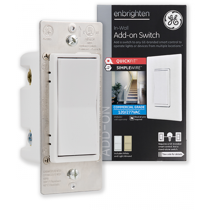 Enbrighten Add-On Switch With QuickFit™ And SimpleWire™, White