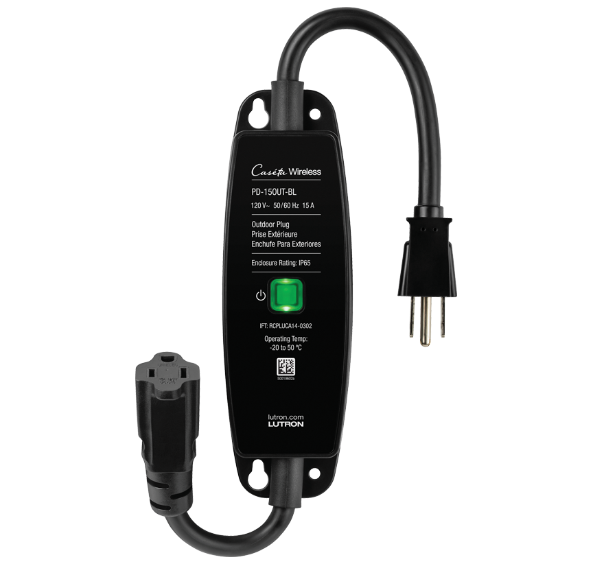 Caseta Weatherproof Outdoor Smart Plug for Landscape/String Lights | PD-15OUT-BL