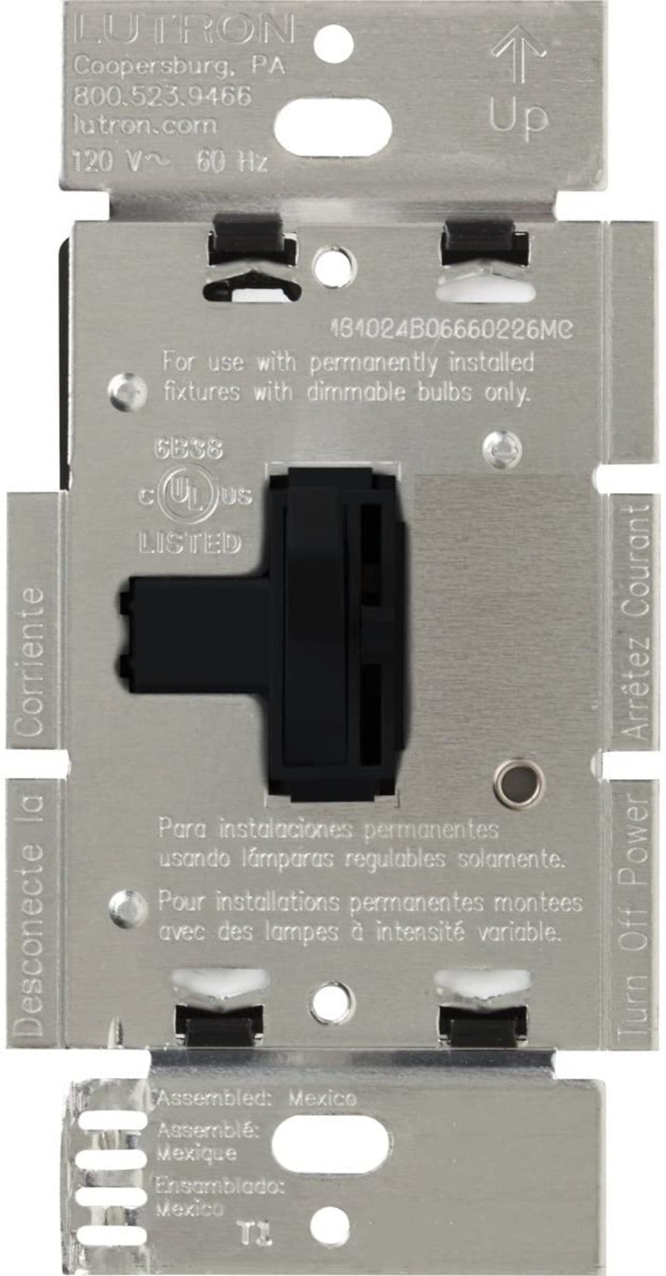 Product Marketing Image of Simply Secured SKU: AYLV-600P-WH-CSA by Vendor Lutron Product Lutron Ariadni MLV Dimmer Switch 450W (600VA) Single-Pole| AYLV-600P