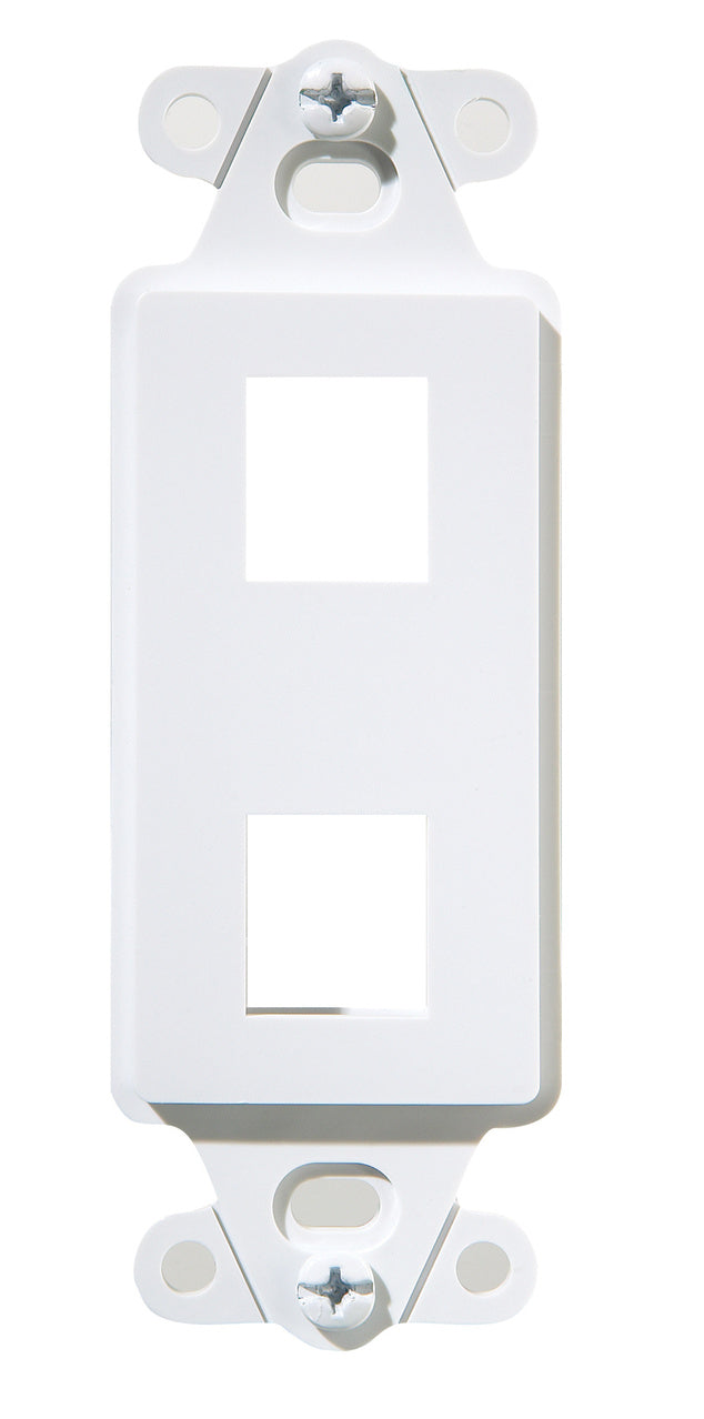 2-Port Keystone Decorator Strap - White, Fits Single-Gang Decora Wall Plates | POEJKDS2-WH
