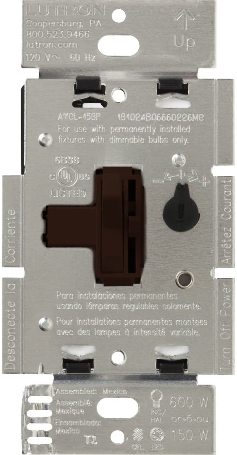 Lutron Ariadni LED+ Dimmer Switch 150W LED  /  600W Inc / Hal Single-Pole / 3-Way | AYCL-153P