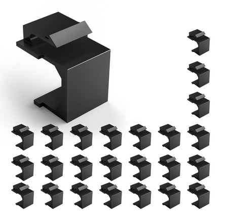 Product Marketing image of the Grid Networking SKU JKB-WH - Keystone Jack Blank Inserts - 25-Pack, White | Filler Plates for Wall Plates & Patch Panels | JKB-WH