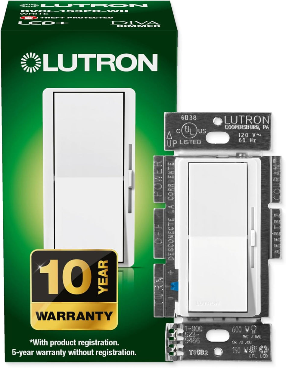 Lutron Diva LED+ Dimmer Switch - 150W LED | DVCL-153P