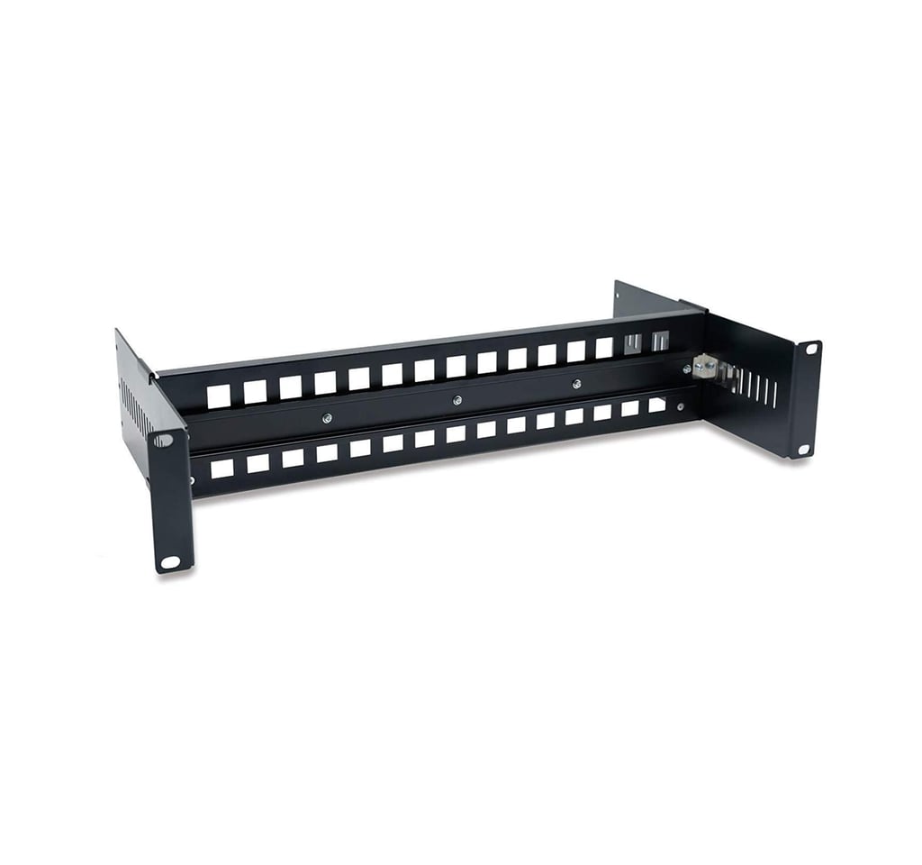 Product Marketing image of the Grid Networking SKU POEJK-RMDIN - Grid 2U 19" Adjustable Rack-Mount DIN Rail Bracket Kit | For Industrial PoE Switches & Power Supplies | POEJK-RMDIN