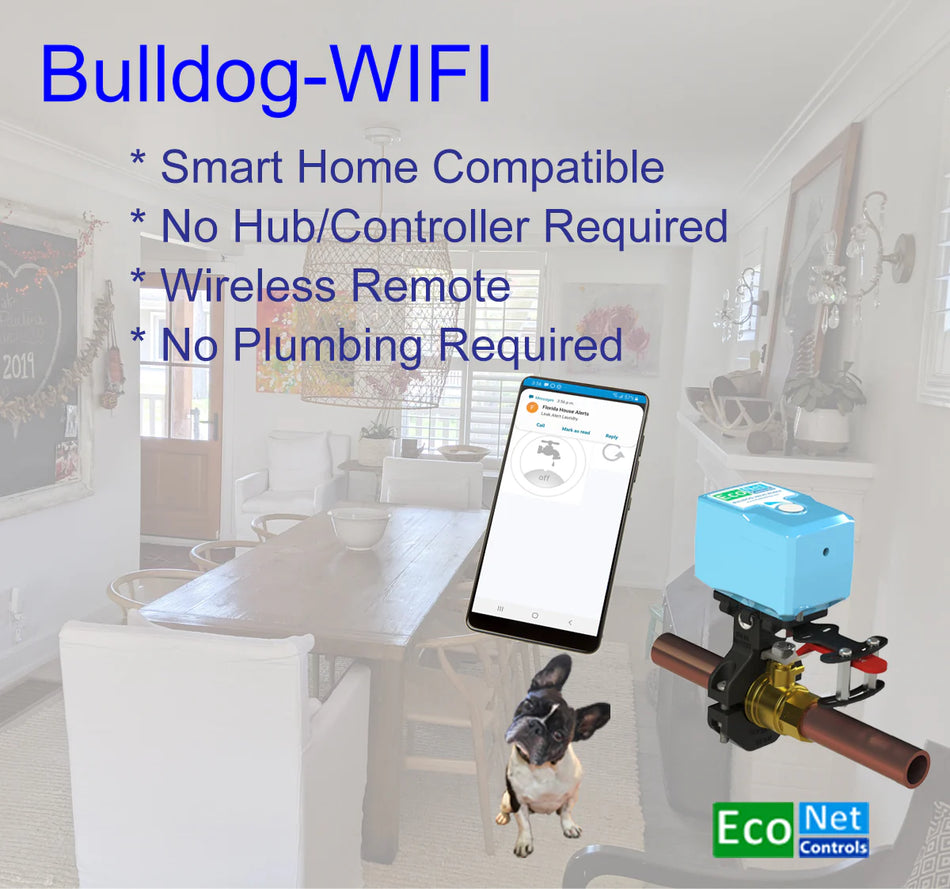 EcoNet Bulldog-JW Wi-Fi Smart Water Valve Robot (No Hub Required) | EVC300-HC2LXL-WIFI