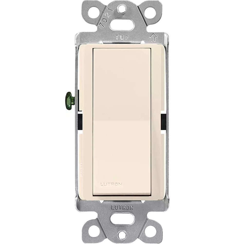 Lutron Claro 15A On/Off Rocker Switch - Single Pole Decorator (Almond) | CA-1PS