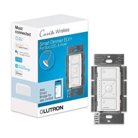 Lutron Caseta Smart ELV+ Dimmer - Phase Selectable, Neutral Required | PD-5NE