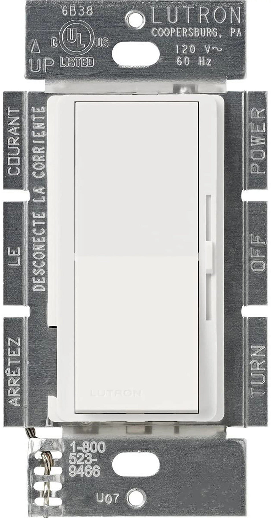 Product Marketing Image of Simply Secured SKU: DV-10P-WH-CSA by Vendor Lutron Product Lutron Diva 1000W Dimmer - Incandescent/Halogen Only (Single) | DV-10P-XX-CSA