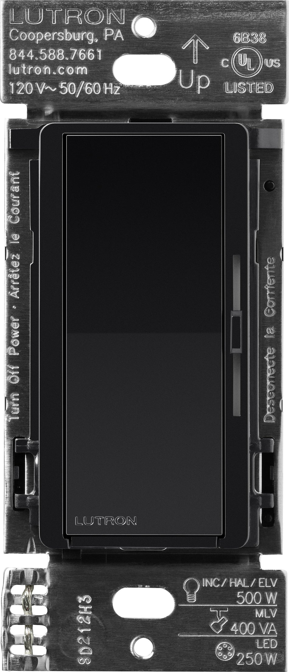 Lutron Diva Smart Dimmer ELV+ - Phase Selectable (Black) | DVRF-5NE