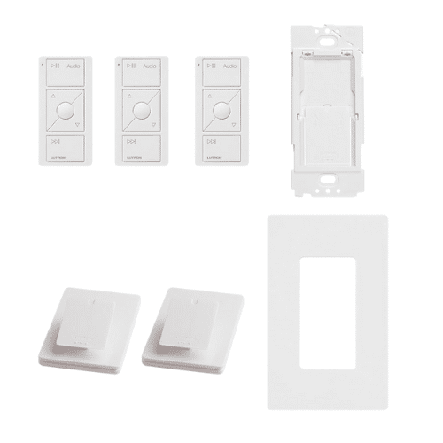 Lutron Caséta Audio Kit - Smart Hub PRO + 2 Pico Audio Remotes | P-BDG-PKG2W-C