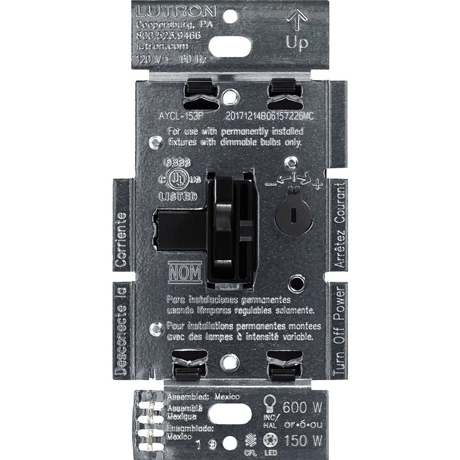 Lutron Ariadni LED+ Dimmer Switch | Retail Packaging | Single-Pole / 3-Way | AYCL-153PH