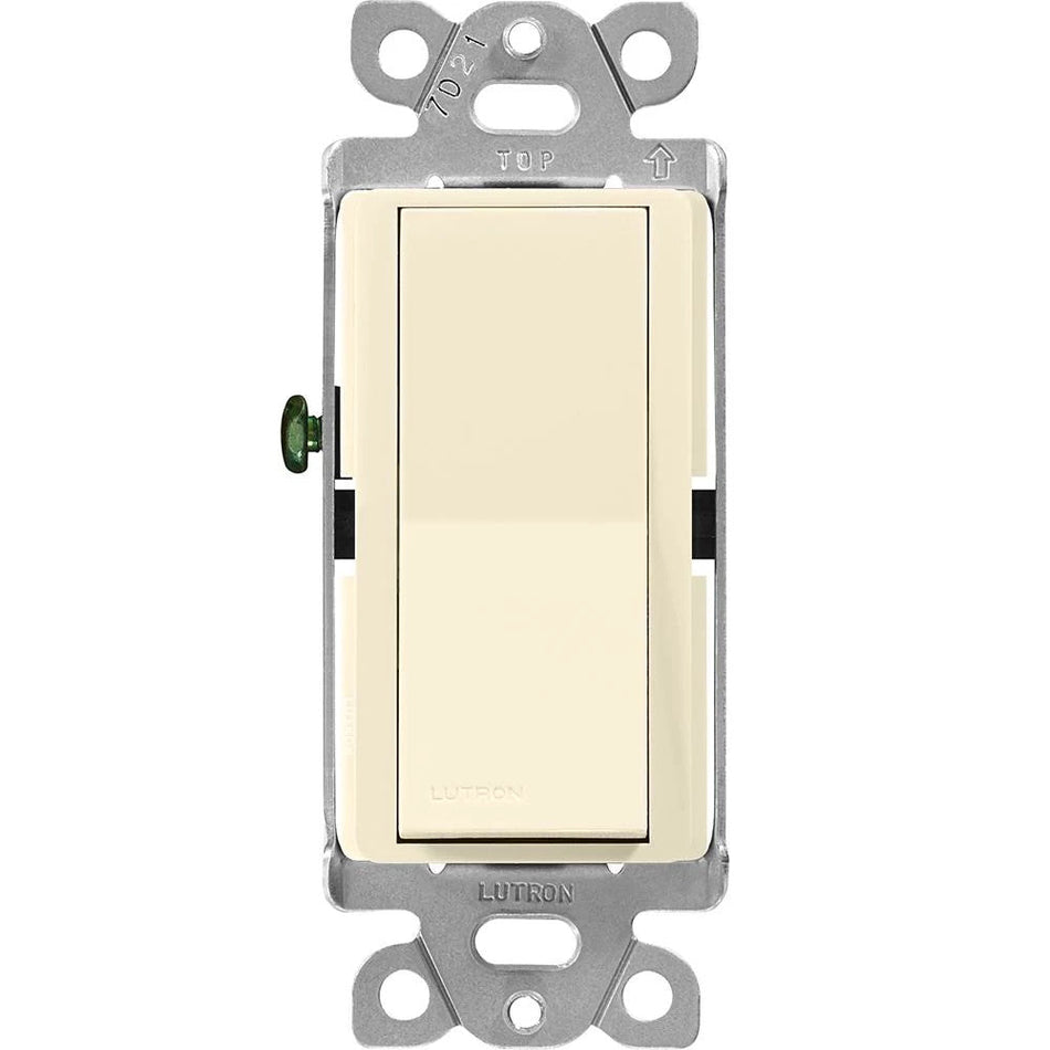 Lutron Claro 15A On/Off Rocker Switch - 3-Way Decorator (Almond) | CA-3PS