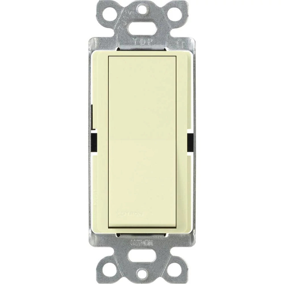 Lutron Claro 15A 3-Way Switch with Locator Light - Decorator Rocker (Almond) | CA-3PSNL