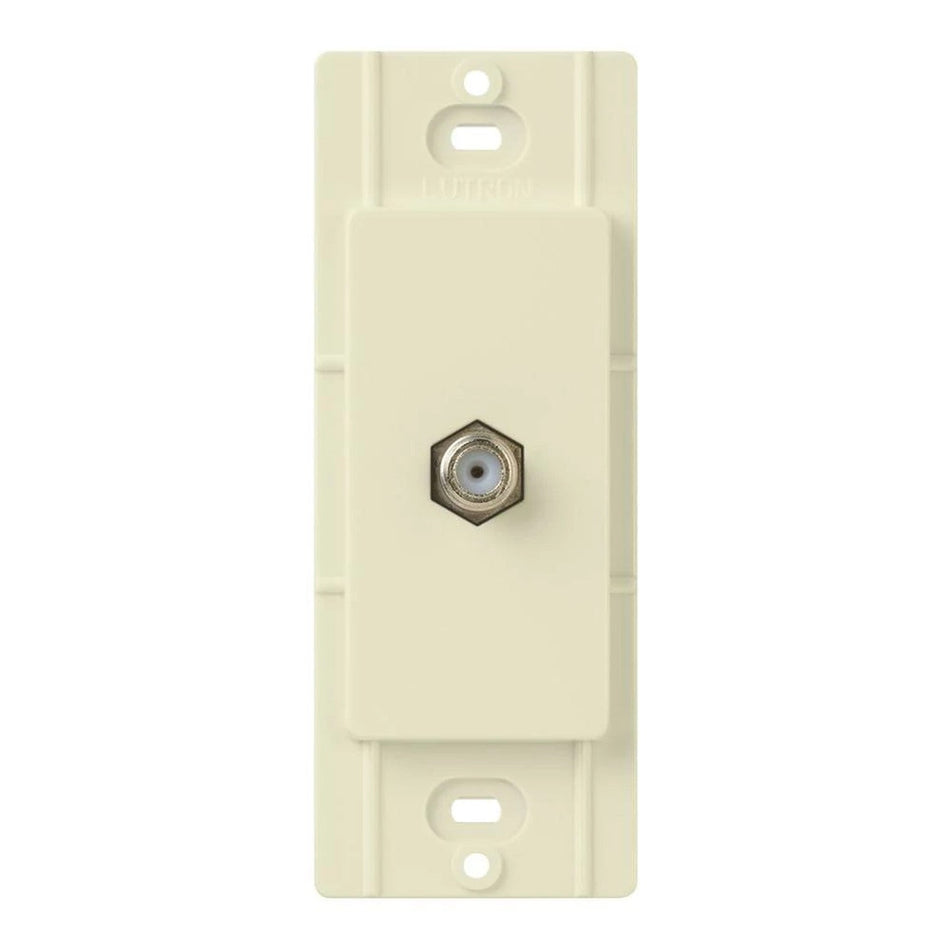 Lutron Claro F-Style Coaxial Cable Jack - Decorator Insert (Almond) | CA-CJ
