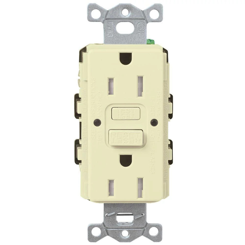 Lutron Claro 15A GFCI Receptacle - Self-Testing Tamper-Resistant Safety Outlet | CAR-15-GFST