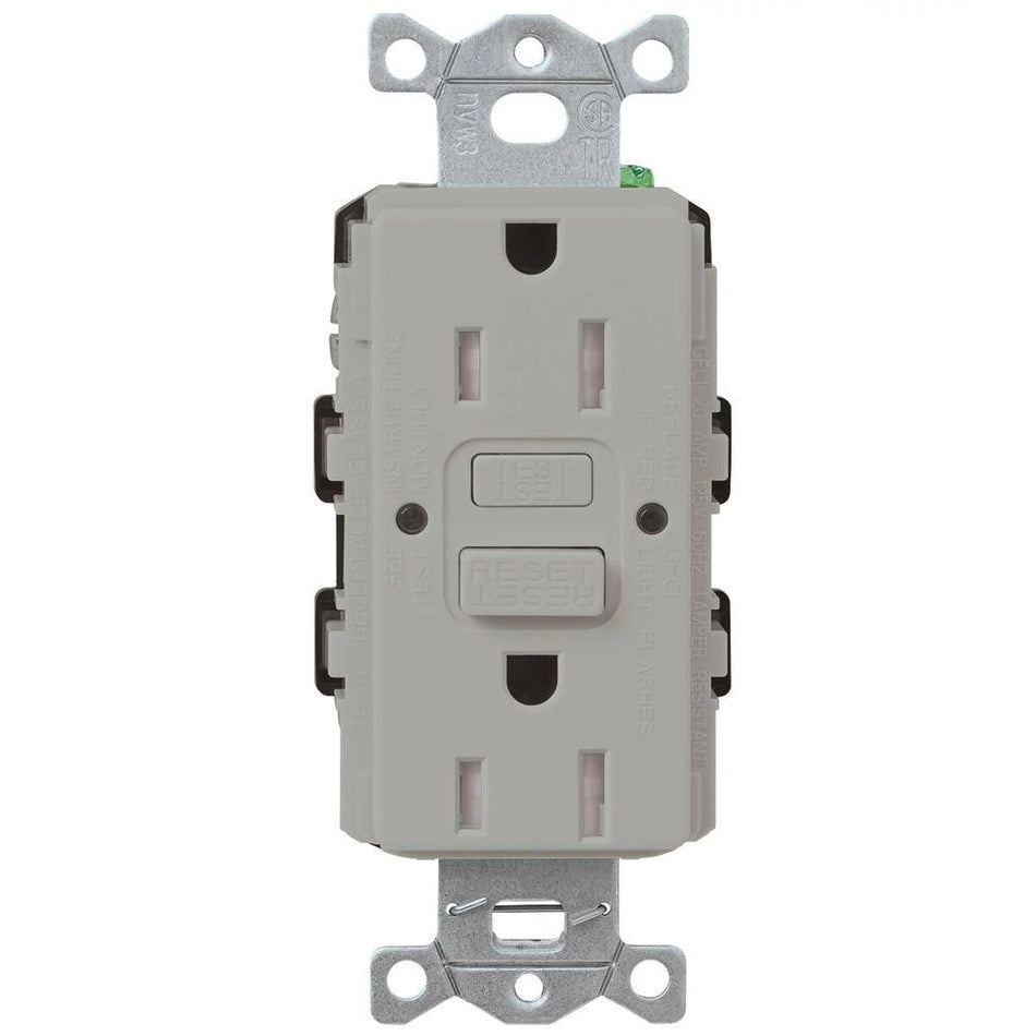 Lutron Claro 15A GFCI Receptacle - Self-Testing Tamper-Resistant Safety Outlet | CAR-15-GFST