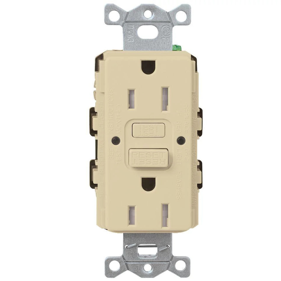 Lutron Claro 15A GFCI Receptacle - Self-Testing Tamper-Resistant Safety Outlet | CAR-15-GFST
