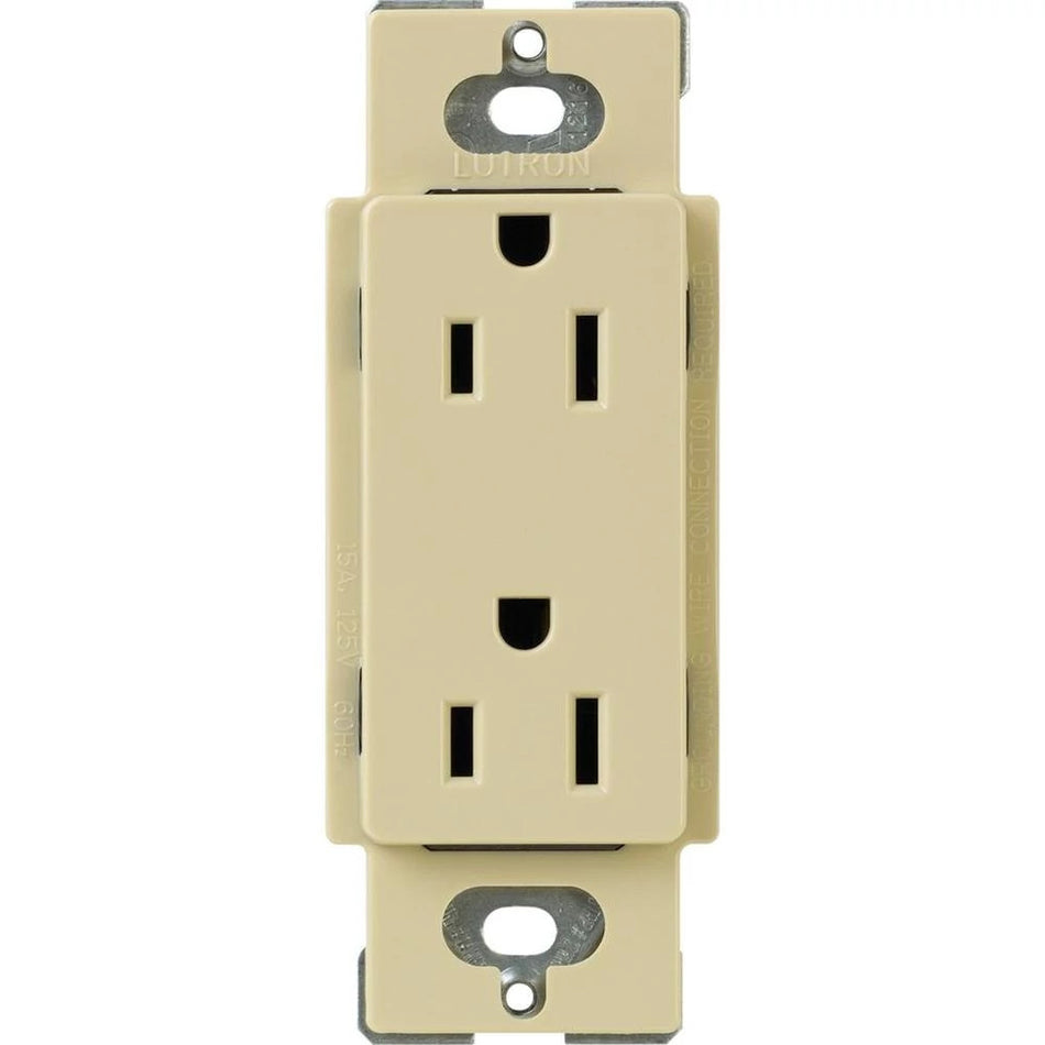 Lutron Claro 15A Tamper-Resistant Duplex Receptacle - Child-Safe Decorator Outlet | CARS-15-TR
