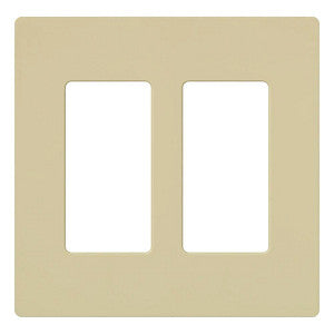 Lutron Claro 2-Gang Decorator Wallplate - Screwless Snap-On Design | CW-2