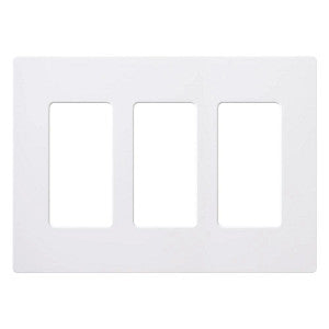 Lutron Claro 3-Gang Decorator Wallplate - Screwless Finish (White) | CW-3-WH