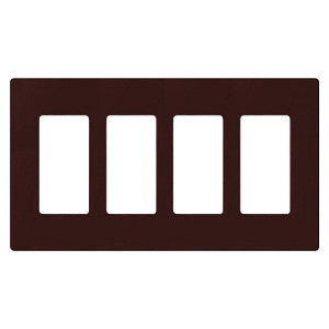 Lutron Claro 4-Gang Decorator Wallplate - Screwless Snap-On Design | CW-4