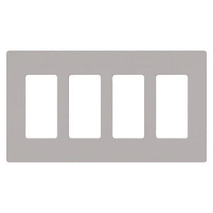 Lutron Claro 4-Gang Decorator Wallplate - Screwless Snap-On Design | CW-4