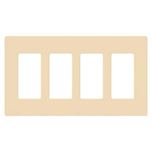 Lutron Claro 4-Gang Decorator Wallplate - Screwless Snap-On Design | CW-4