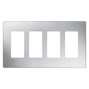 Lutron Claro 4-Gang Decorator Wallplate - Screwless Snap-On Design | CW-4