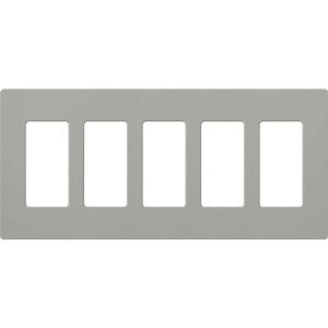 Lutron Claro 5-Gang Wallplate - Traditional Screw-On Decorator Style | CW-5