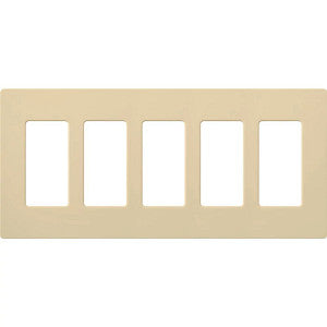 Lutron Claro 5-Gang Wallplate - Traditional Screw-On Decorator Style | CW-5