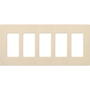 Lutron Claro 5-Gang Wallplate - Traditional Screw-On Decorator Style | CW-5