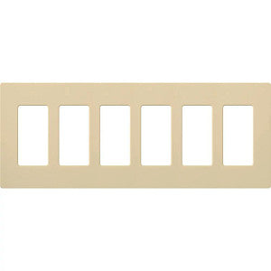 Lutron Claro 6-Gang Decorator Wallplate - Screwless Snap-On Design | CW-6