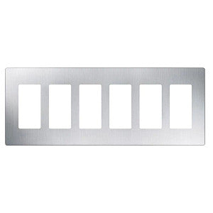 Lutron Claro 6-Gang Decorator Wallplate - Screwless Snap-On Design | CW-6