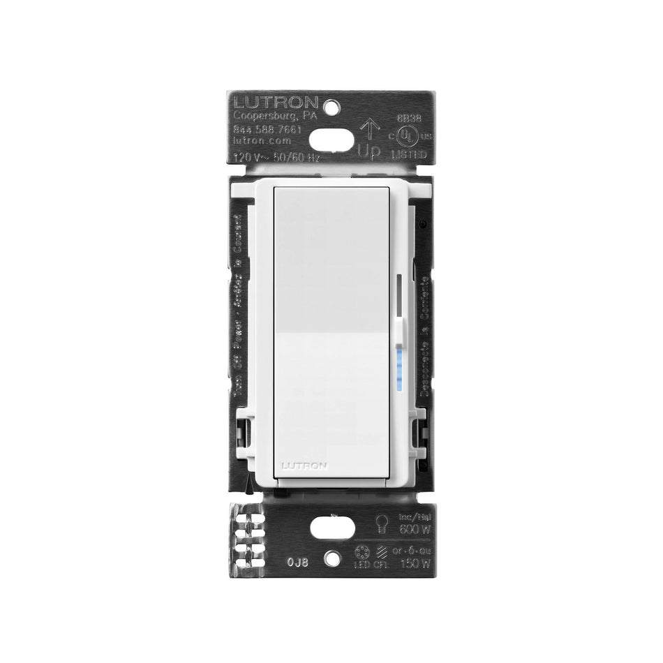 Marketing Image of the SKU DVCLN-153P-WH-C Lutron Diva LED+ Dimmer Switch with Night Mode, Single-Pole/3-Way | DVCLN-153P-WH-C Displayed for Marketing Usage
