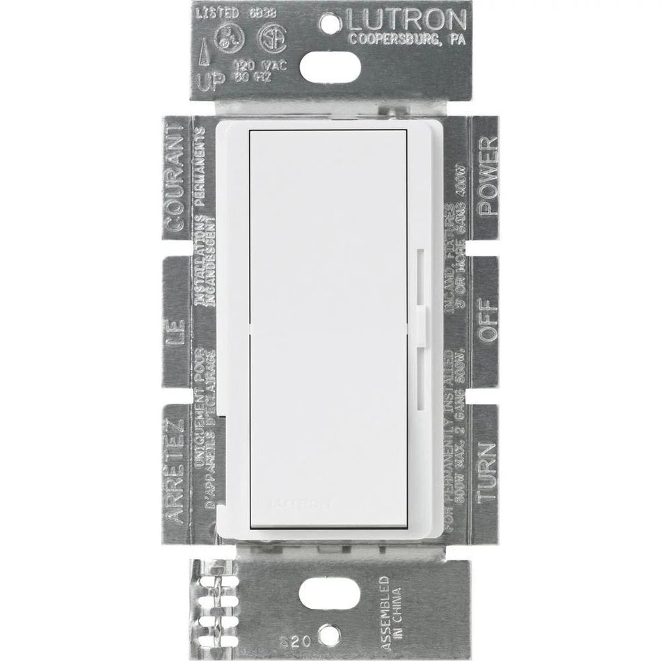 Product Display Visual of the SKU: DVFSQ-FH-WH-CSA for Marketing of theLutron Diva 3-Speed Fan Control, 1.5A, Single-Pole/3-Way, No Neutral Required | DVFSQ-FH-XX-CSA