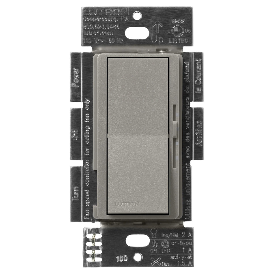 Lutron Diva Dual Control Switch - 3-Speed Fan and Light Dimmer | DVSCFSQ-LF