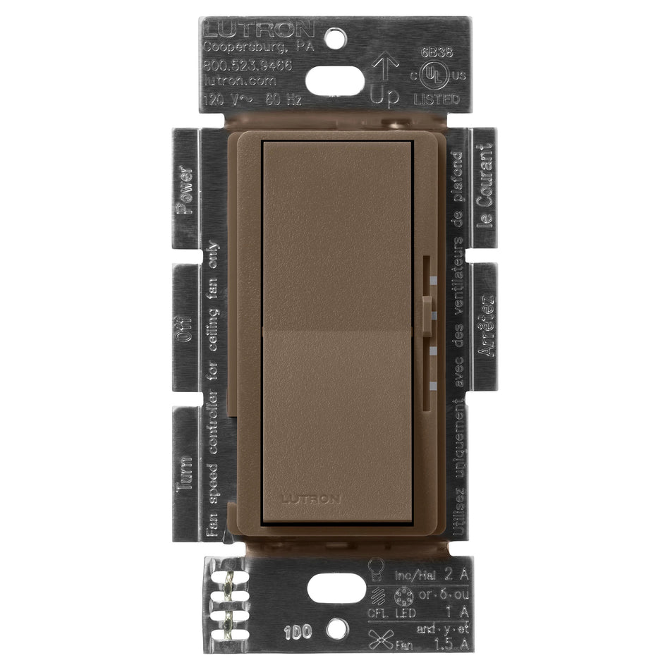Lutron Diva Dual Control Switch - 3-Speed Fan and Light Dimmer | DVSCFSQ-LF