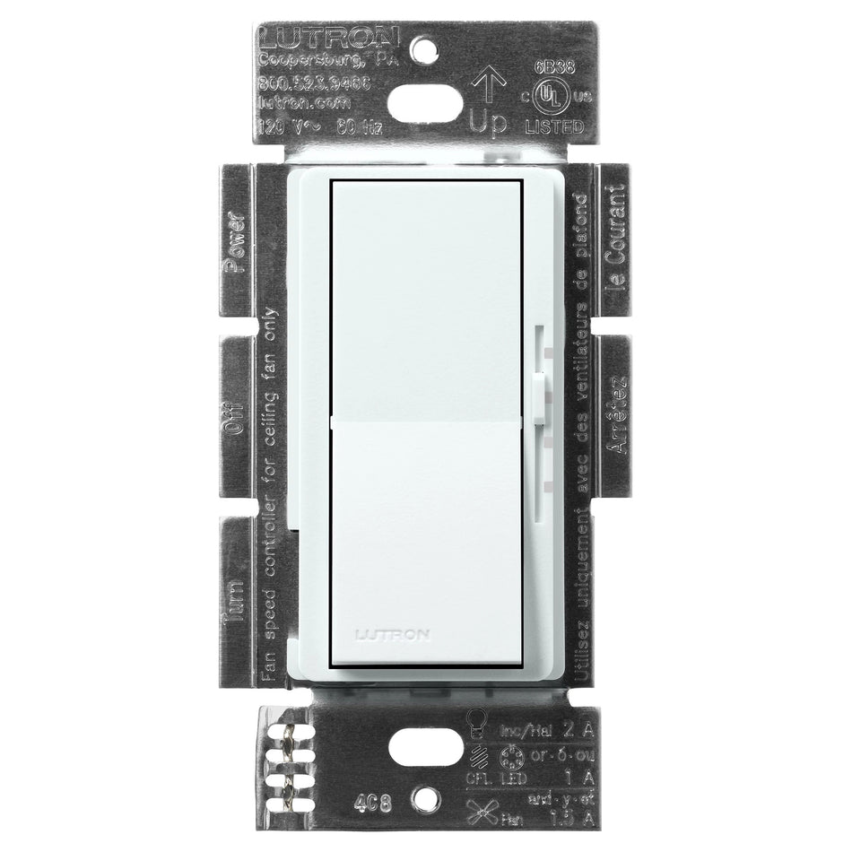 Lutron Diva Dual Control Switch - 3-Speed Fan and Light Dimmer | DVSCFSQ-LF