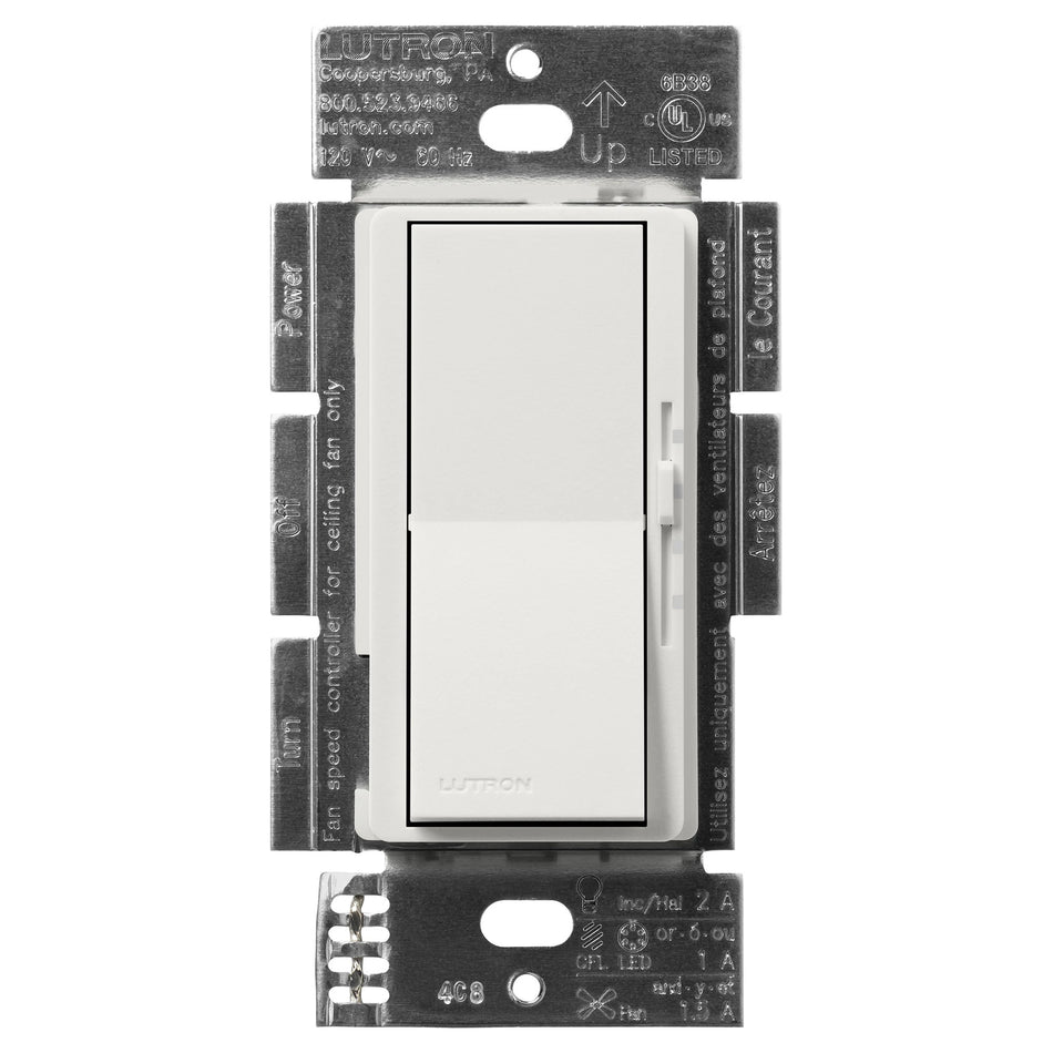 Lutron Diva Dual Control Switch - 3-Speed Fan and Light Dimmer | DVSCFSQ-LF