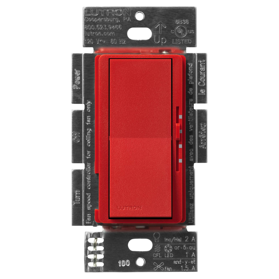 Lutron Diva Dual Control Switch - 3-Speed Fan and Light Dimmer | DVSCFSQ-LF