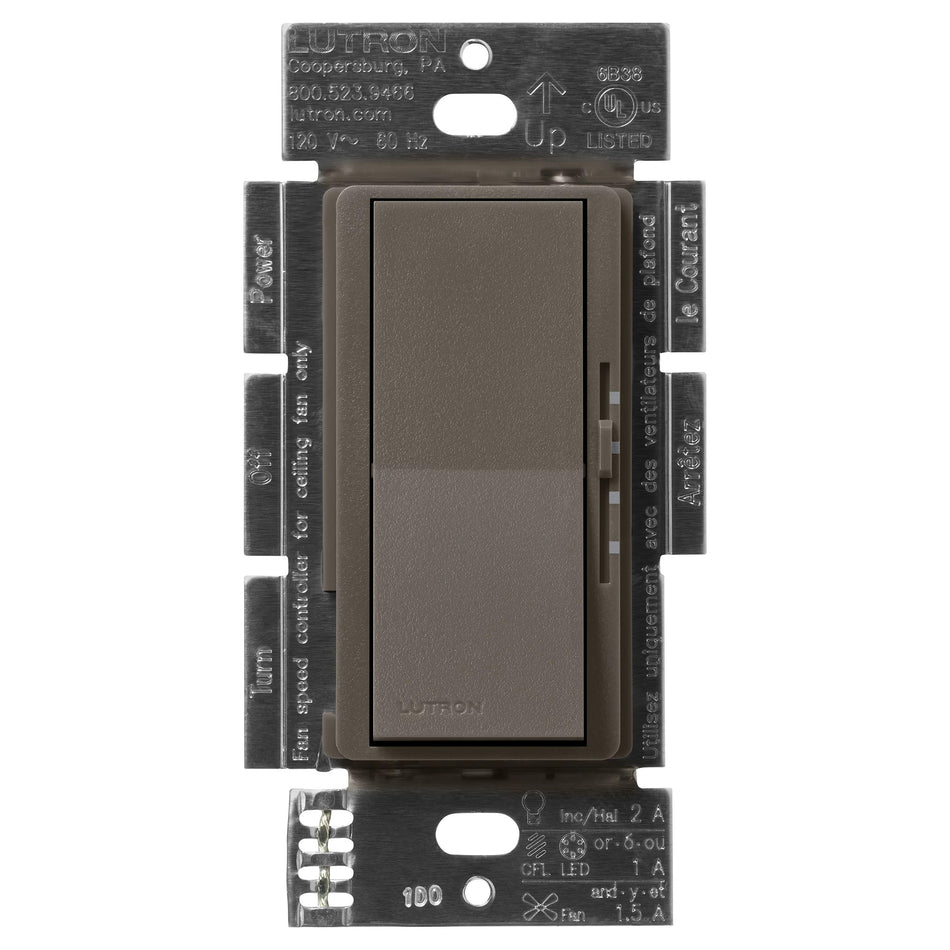 Lutron Diva Dual Control Switch - 3-Speed Fan and Light Dimmer | DVSCFSQ-LF