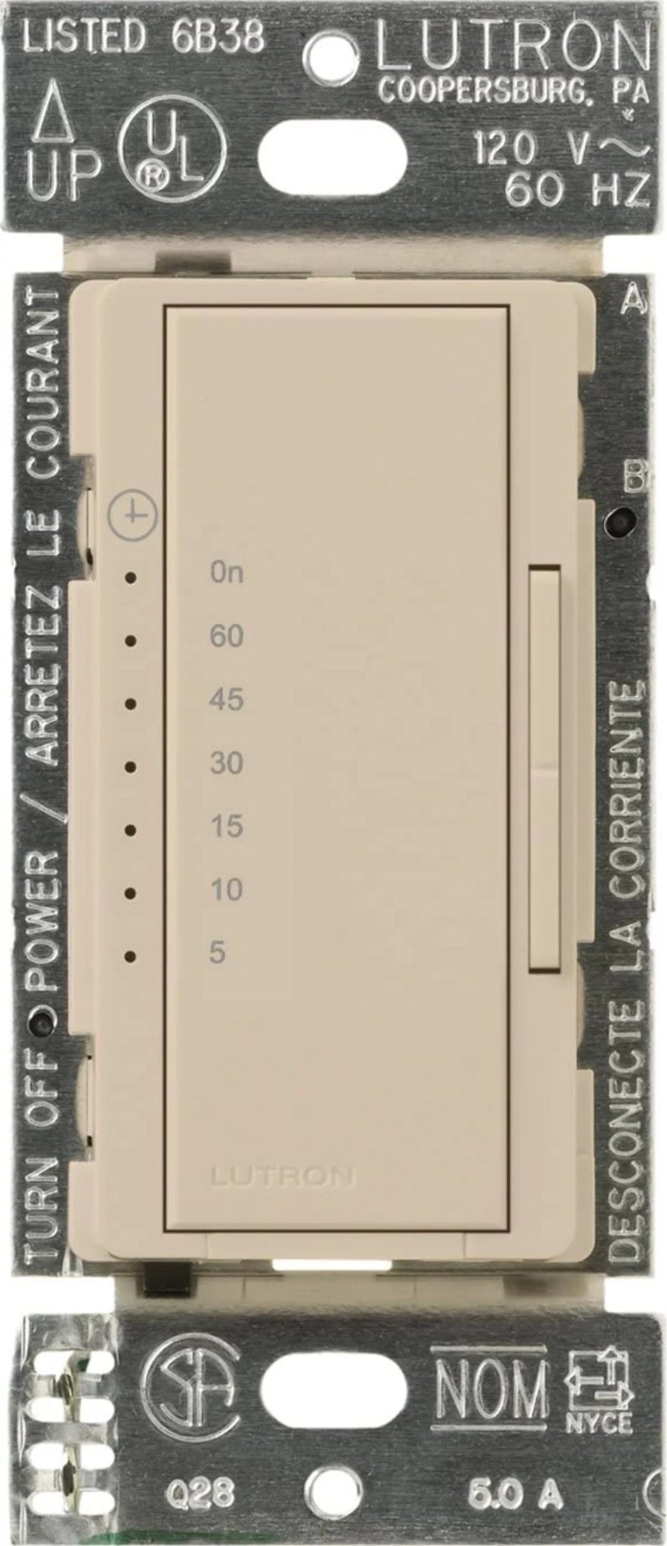 Lutron Maestro Countdown Timer - 600W Lighting / 3A Fan Control (Neutral Required) | MA-T51MN