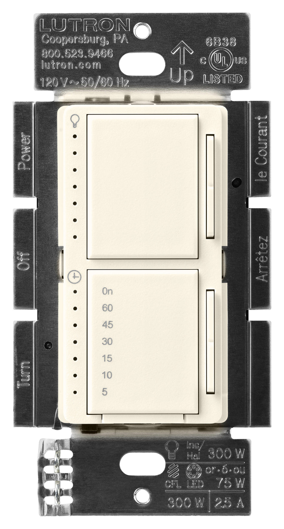 Lutron Maestro Dual Control - LED+ Dimmer and Countdown Timer | MACL-L3T251