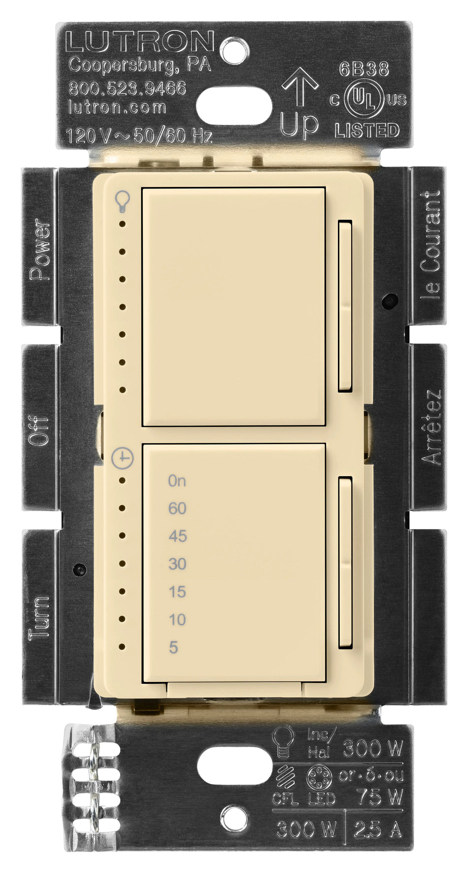 Lutron Maestro Dual Control - LED+ Dimmer and Countdown Timer | MACL-L3T251