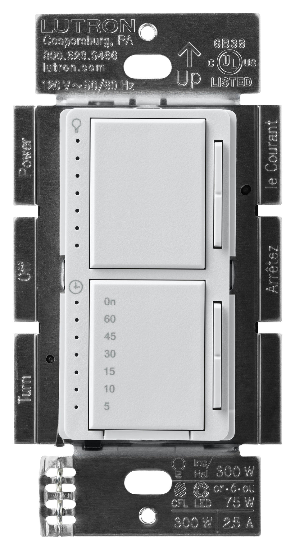 Lutron Maestro Dual Control - LED+ Dimmer and Countdown Timer | MACL-L3T251