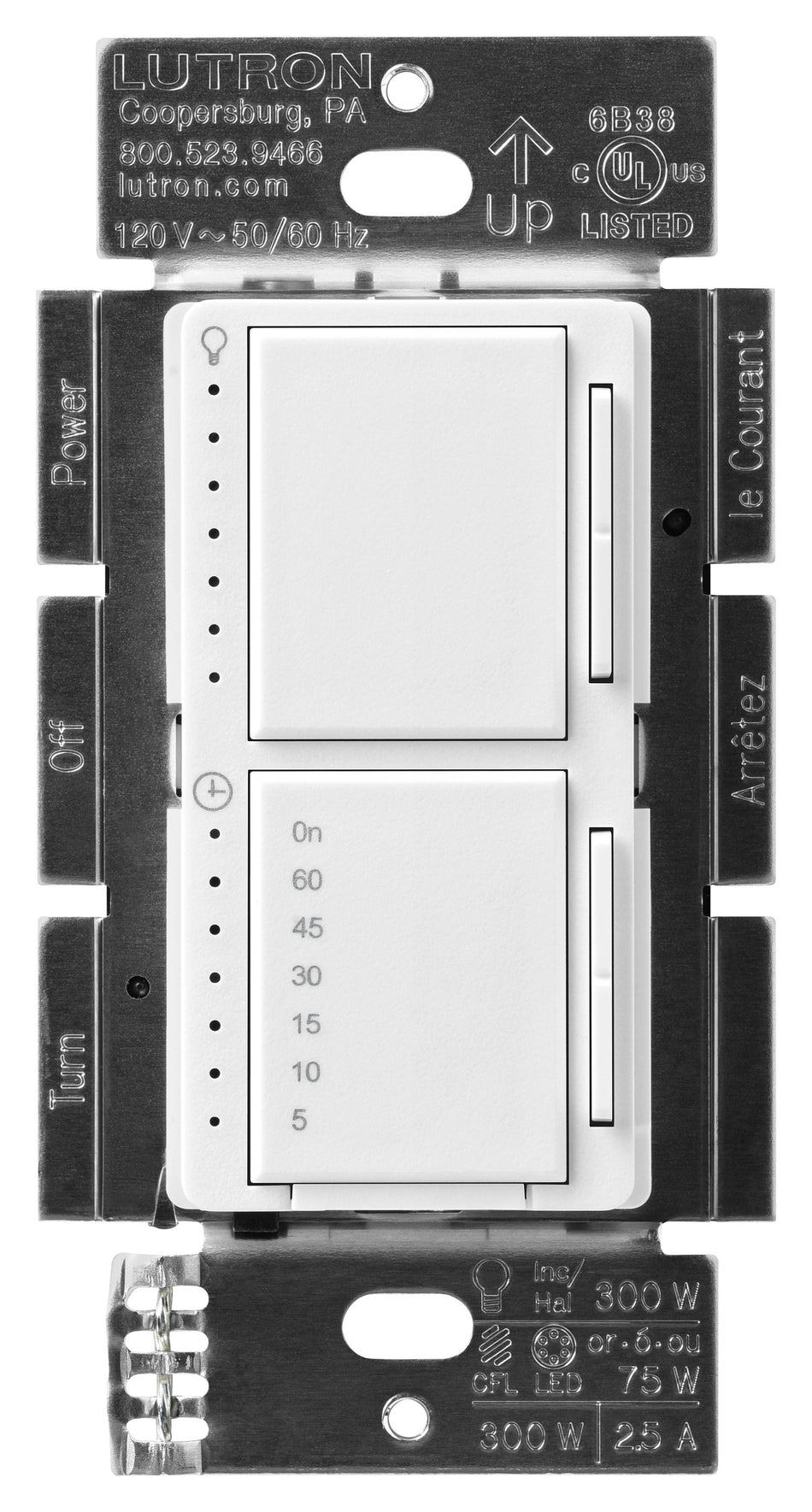 Lutron Maestro Dual Control - LED+ Dimmer and Countdown Timer | MACL-L3T251