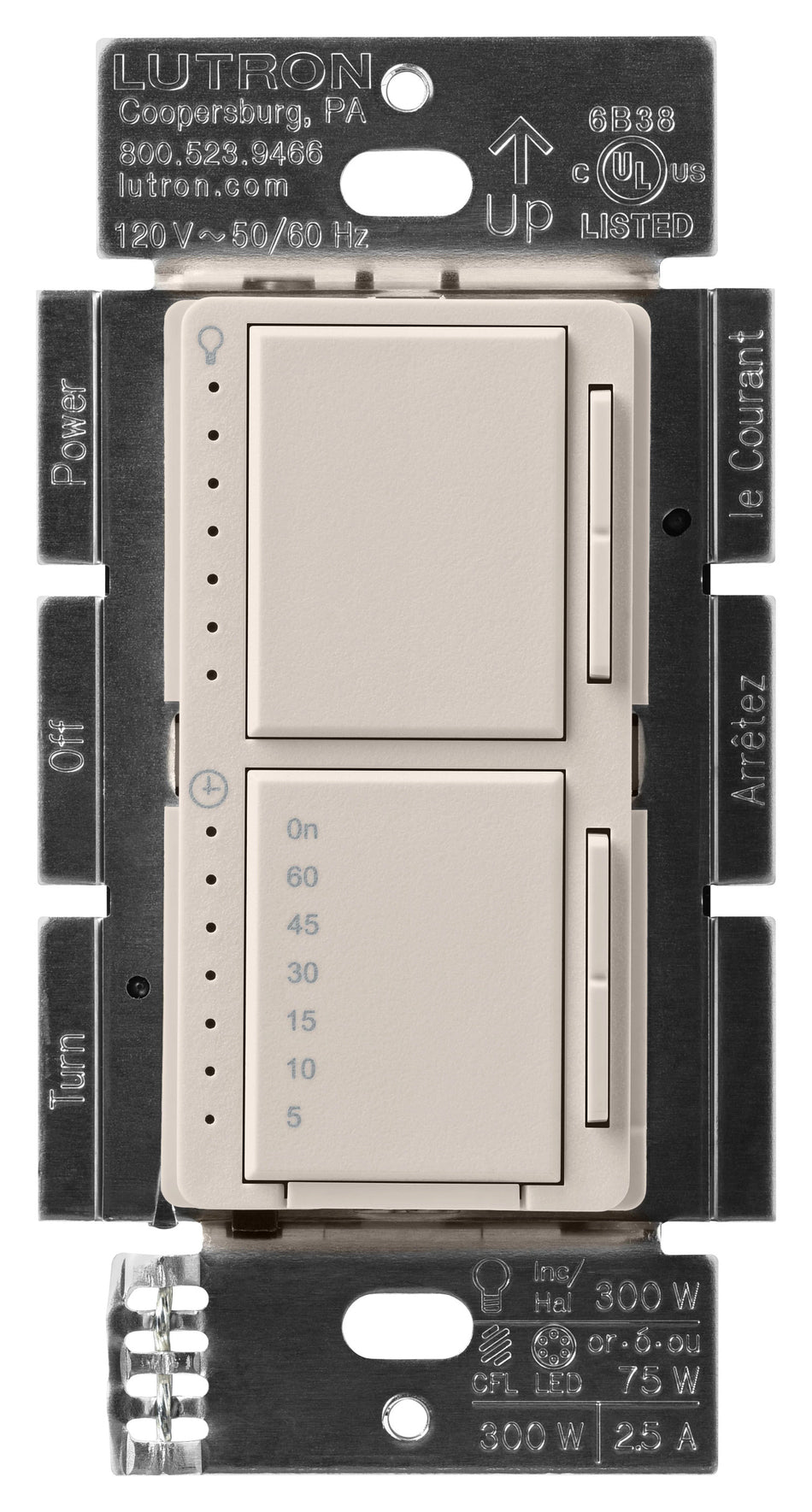 Lutron Maestro Dual Control - LED+ Dimmer and Countdown Timer | MACL-L3T251